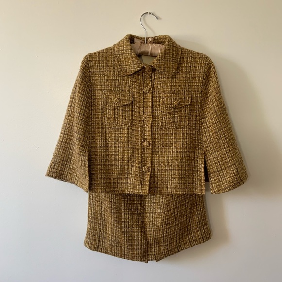 Vintage two piece tweed cape and skirt suit NWT - Picture 10 of 11
